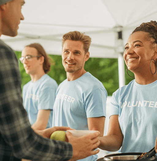 Volunteers smiling